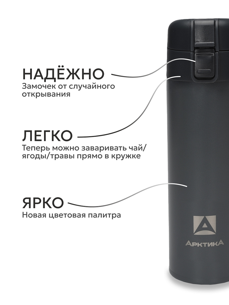 Термокружка  0.47л серии 703 графит с ситечком - 3