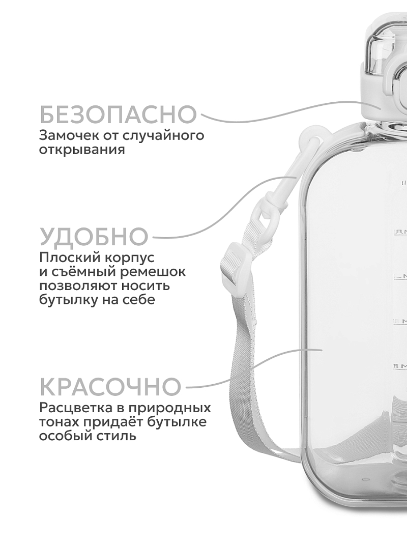Тритановая бутылка 0.75л серии 724 «Снег» на ремне - 3