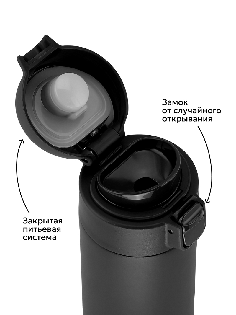 Термокружка 0.42л серии 701 чёрная с ситечком - 5